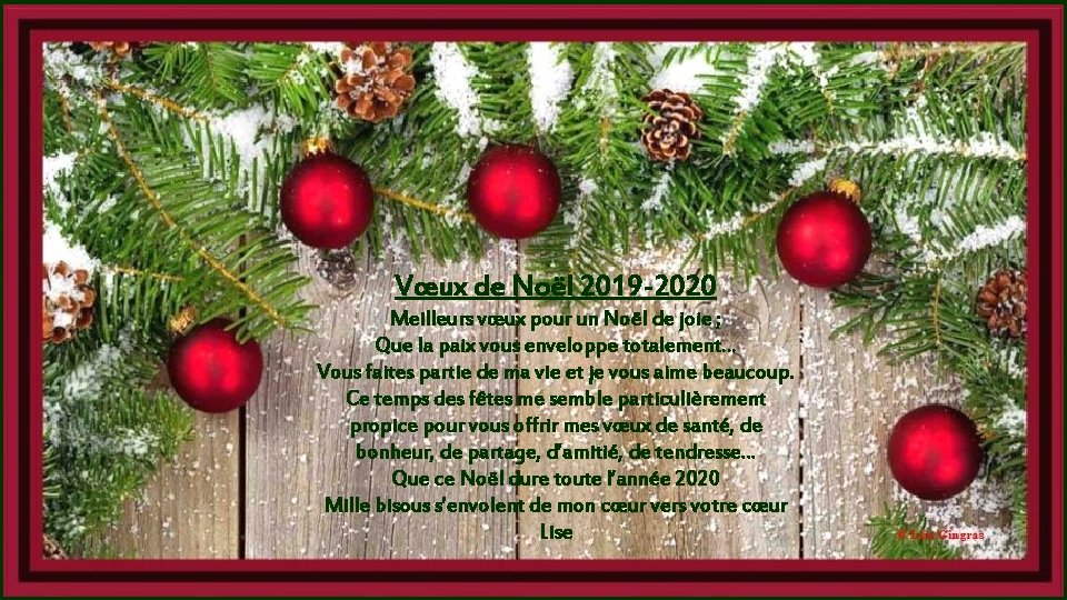 Vœux de Noël 2019 -2020 Meilleurs vœux pour un Noël de joie ; Que