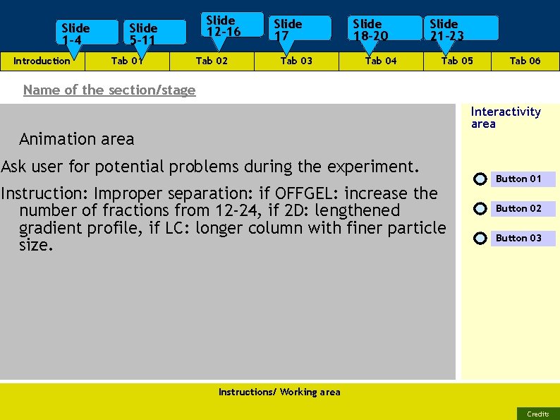 Slide 1 -4 Introduction Slide 5 -11 Tab 01 Slide 12 -16 Tab 02