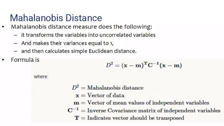 Mahalanobis Distance 