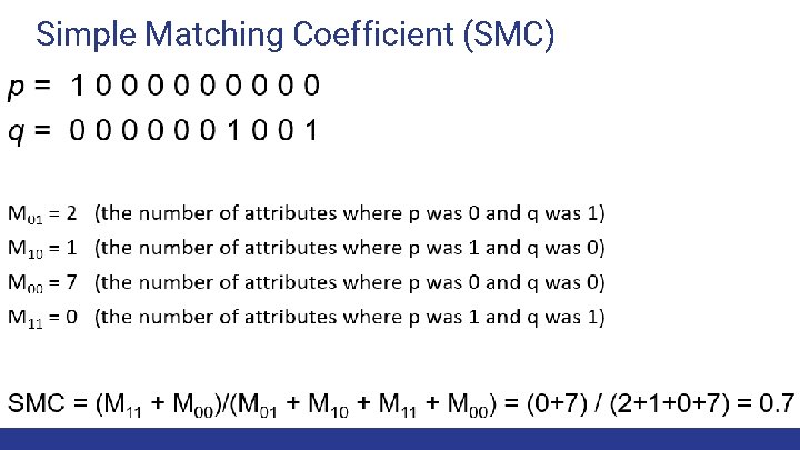 Simple Matching Coefficient (SMC) 