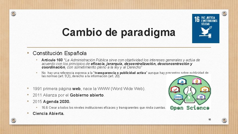 Cambio de paradigma • Constitución Española • Artículo 103 “La Administración Pública sirve con