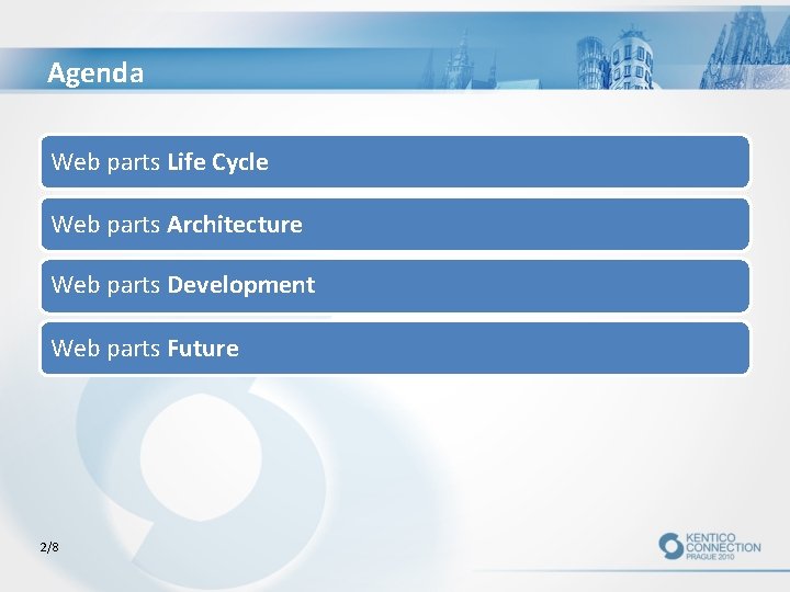 Agenda Web parts Life Cycle Web parts Architecture Web parts Development Web parts Future