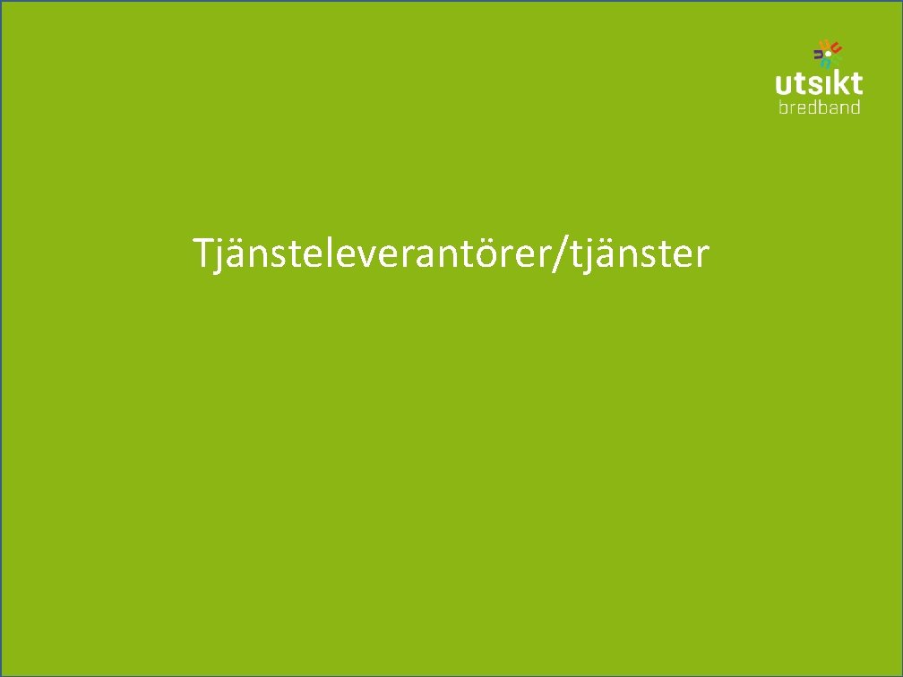 Tjänsteleverantörer/tjänster 