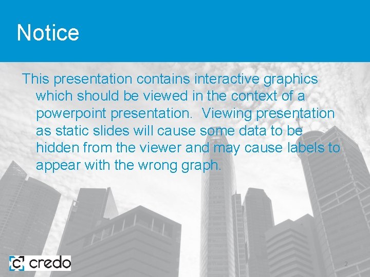 Notice This presentation contains interactive graphics which should be viewed in the context of