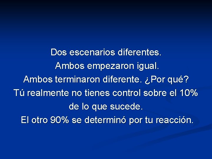 Dos escenarios diferentes. Ambos empezaron igual. Ambos terminaron diferente. ¿Por qué? Tú realmente no