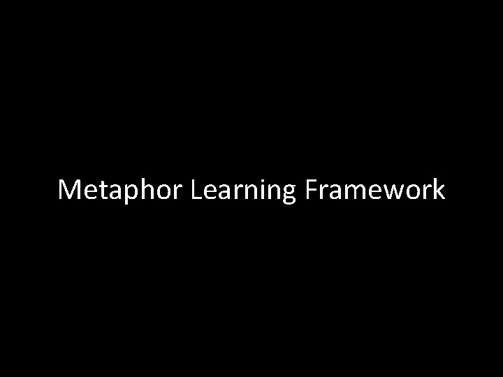 Metaphor Learning Framework 