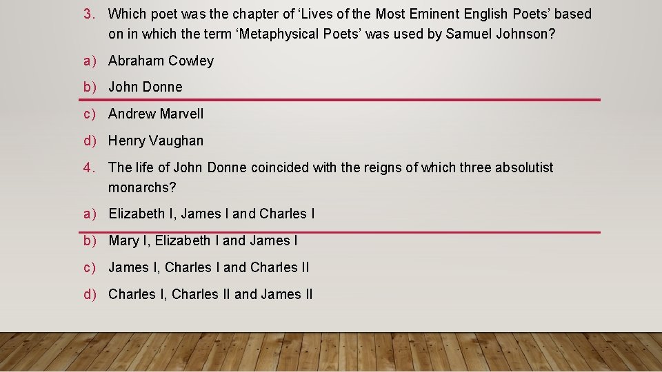 3. Which poet was the chapter of ‘Lives of the Most Eminent English Poets’