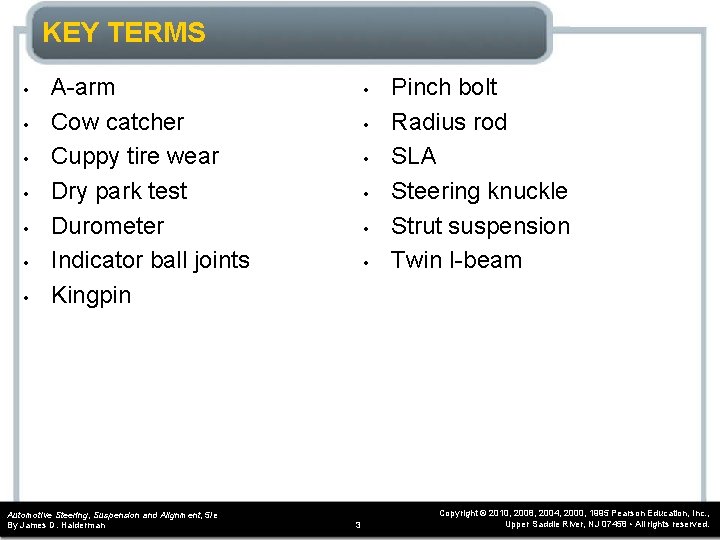 CHAPTER 7 Front Suspension and Service OBJECTIVES After