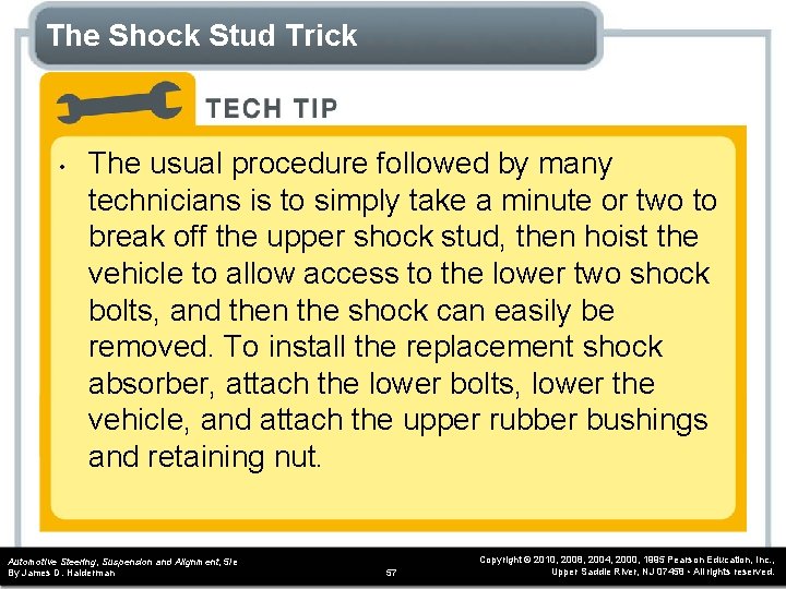 The Shock Stud Trick • The usual procedure followed by many technicians is to
