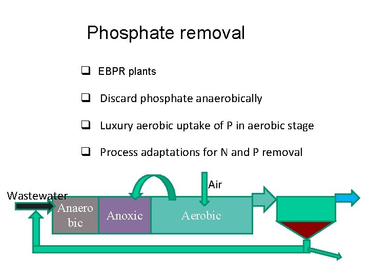 Phosphate removal plants q EBPR BNR plants q Discard phosphate anaerobically q Luxury aerobic