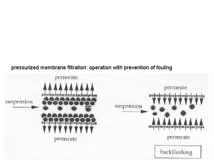 pressurized membrane filtration: operation with prevention of fouling 