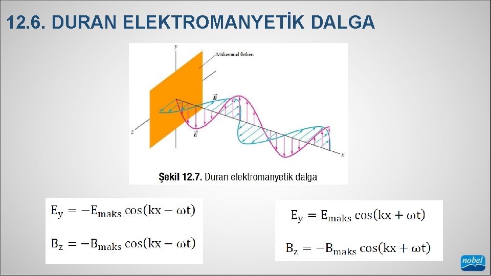 12. 6. DURAN ELEKTROMANYETİK DALGA 