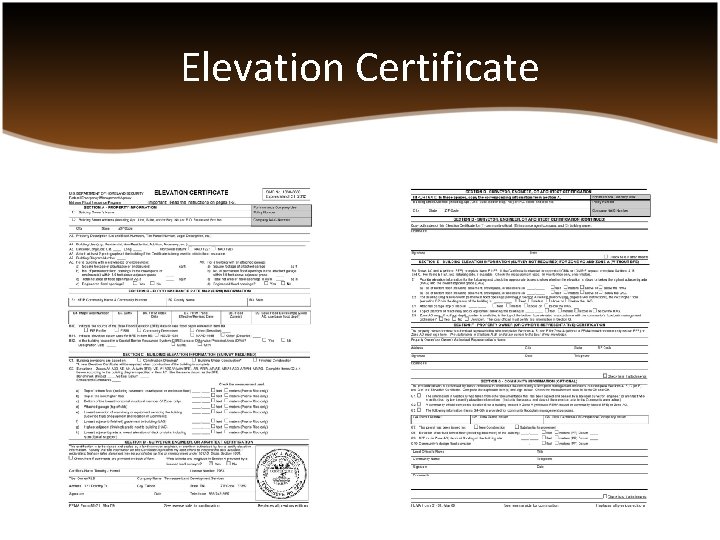 Elevation Certificate 