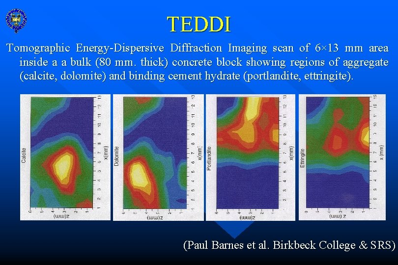 TEDDI Tomographic Energy-Dispersive Diffraction Imaging scan of 6× 13 mm area inside a a