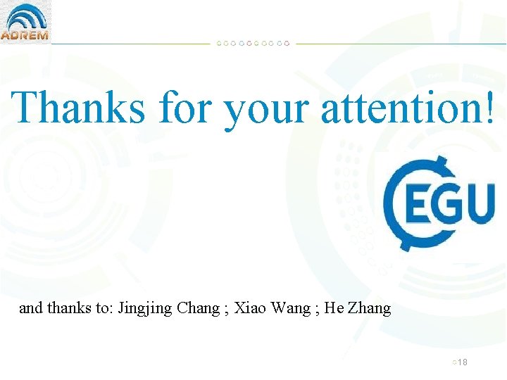 Thanks for your attention! and thanks to: Jingjing Chang ; Xiao Wang ; He