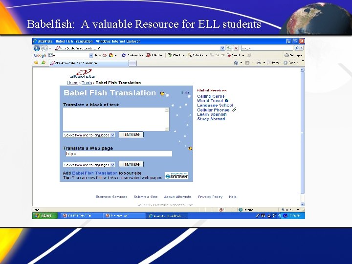 Babelfish: A valuable Resource for ELL students 