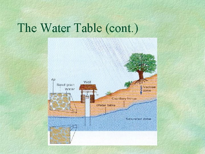 The Water Table (cont. ) 