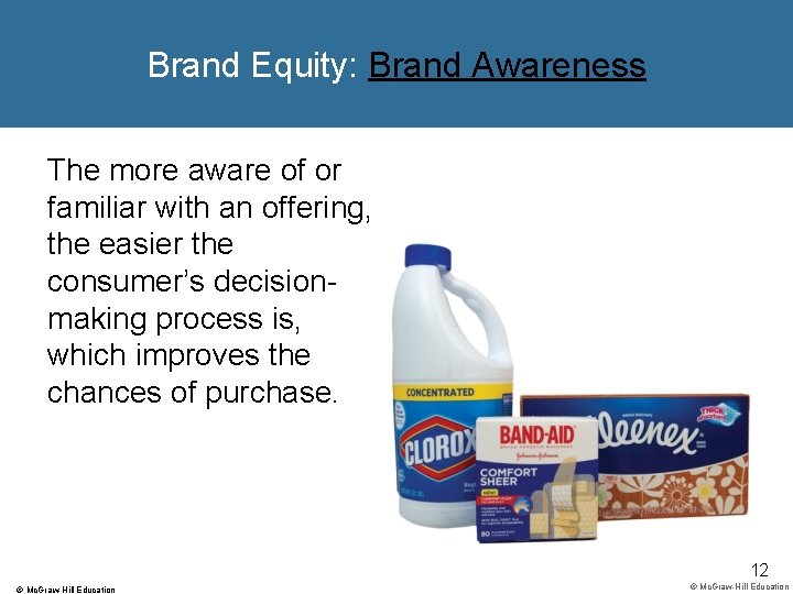 Brand Equity: Brand Awareness The more aware of or familiar with an offering, the