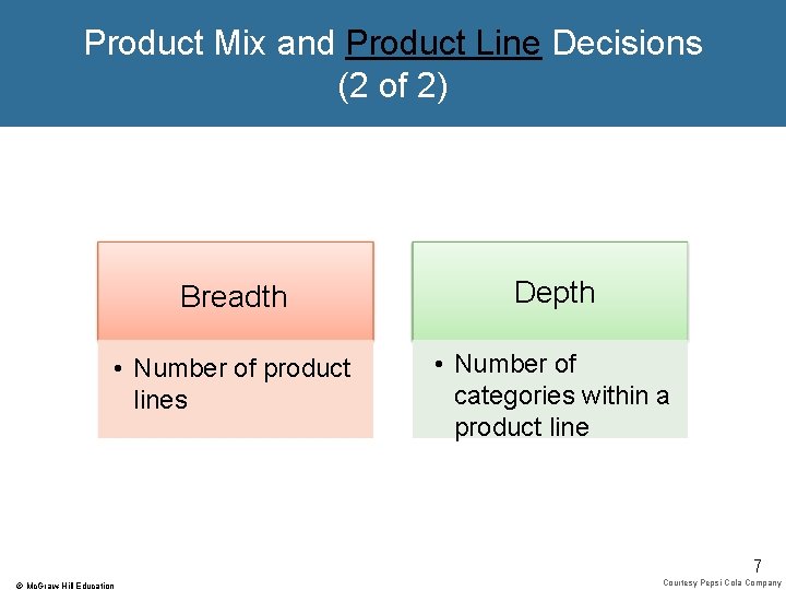 Product Mix and Product Line Decisions (2 of 2) Breadth Depth • Number of