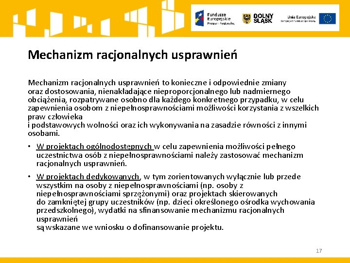 Mechanizm racjonalnych usprawnień to konieczne i odpowiednie zmiany oraz dostosowania, nienakładające nieproporcjonalnego lub nadmiernego