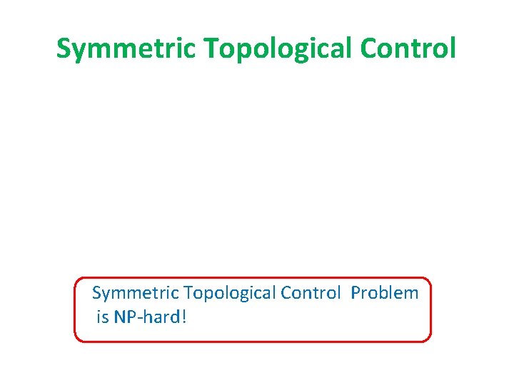 Symmetric Topological Control Problem is NP-hard! 