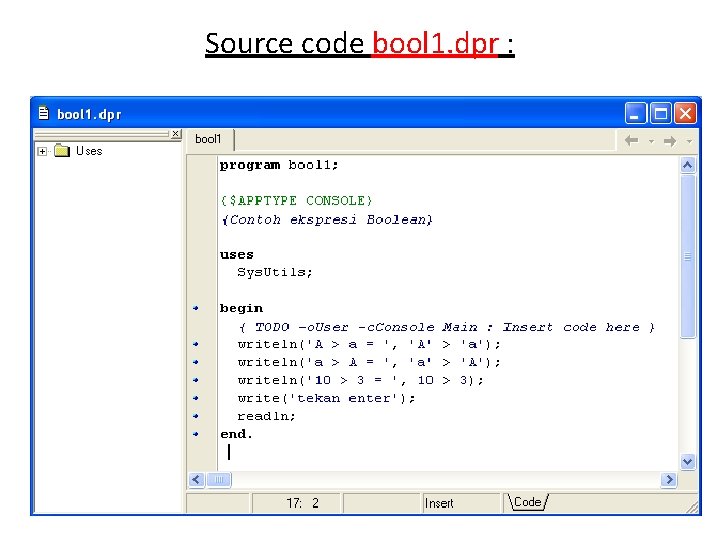 Source code bool 1. dpr : 