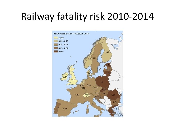 Railway fatality risk 2010 -2014 