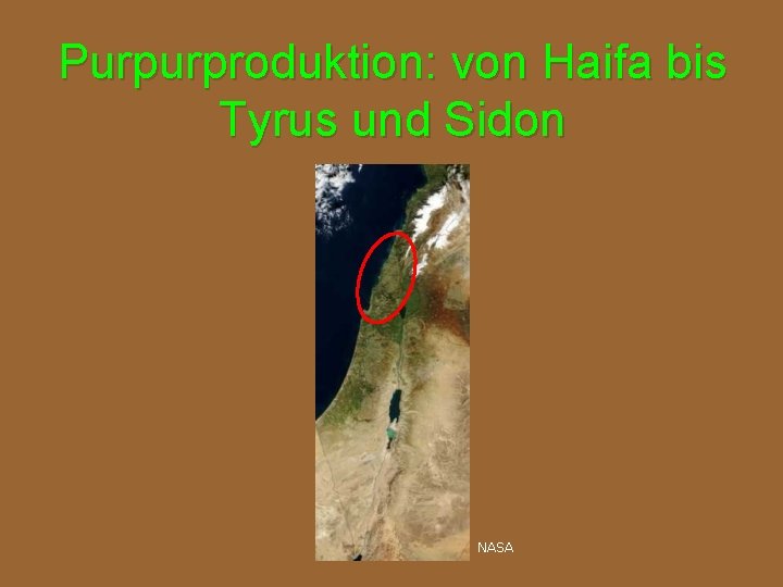 Purpurproduktion: von Haifa bis Tyrus und Sidon NASA 