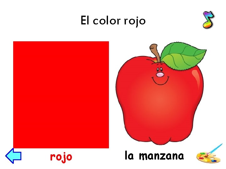 El color rojo La manzana es de color rojo la manzana 