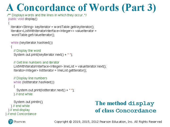 A Concordance of Words (Part 3) /** Displays words and the lines in which A Concordance of Words (Part 3) /** Displays words and the lines in which