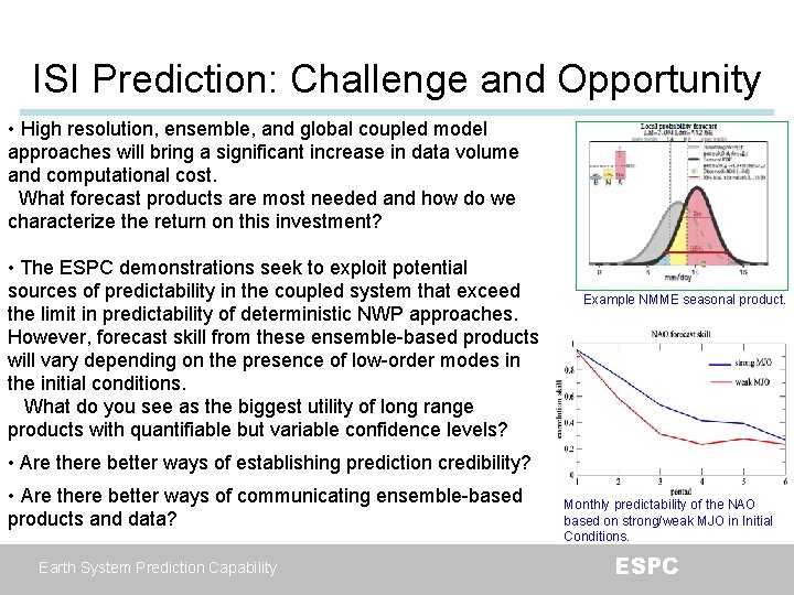 ISI Prediction: Challenge and Opportunity • High resolution, ensemble, and global coupled model approaches