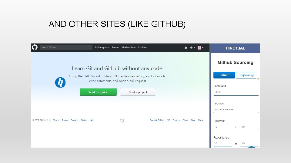 AND OTHER SITES (LIKE GITHUB) 