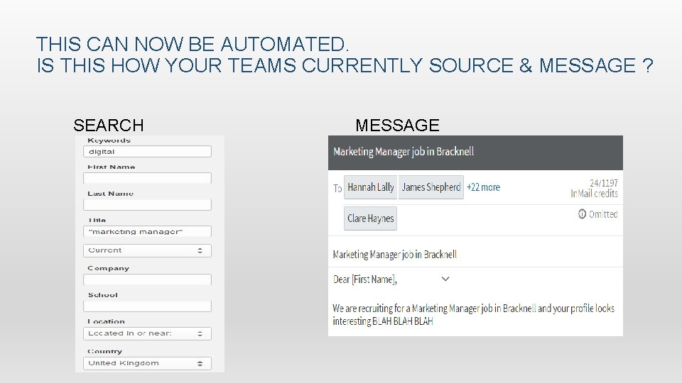 THIS CAN NOW BE AUTOMATED. IS THIS HOW YOUR TEAMS CURRENTLY SOURCE & MESSAGE