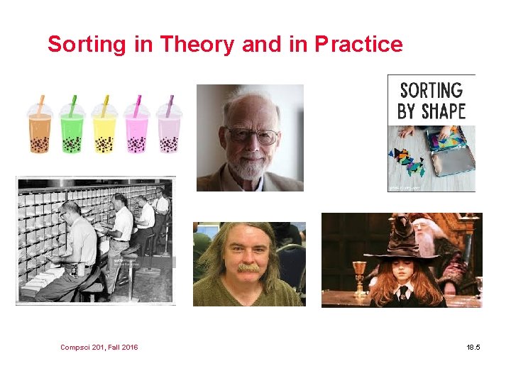 Sorting in Theory and in Practice Compsci 201, Fall 2016 18. 5 