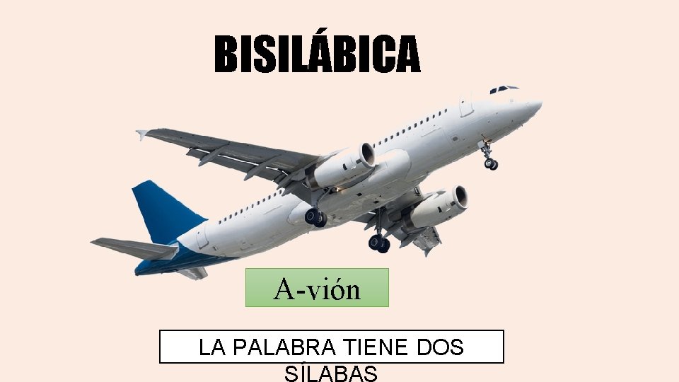 BISILÁBICA A-vión LA PALABRA TIENE DOS 