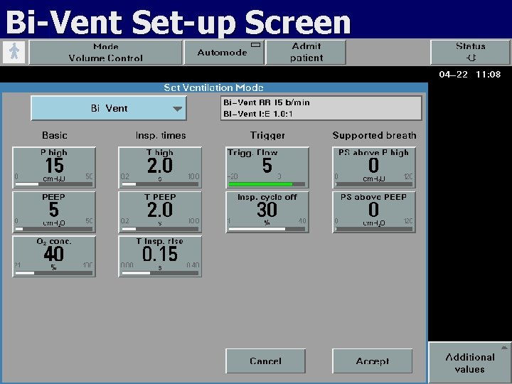 Bi-Vent Set-up Screen 