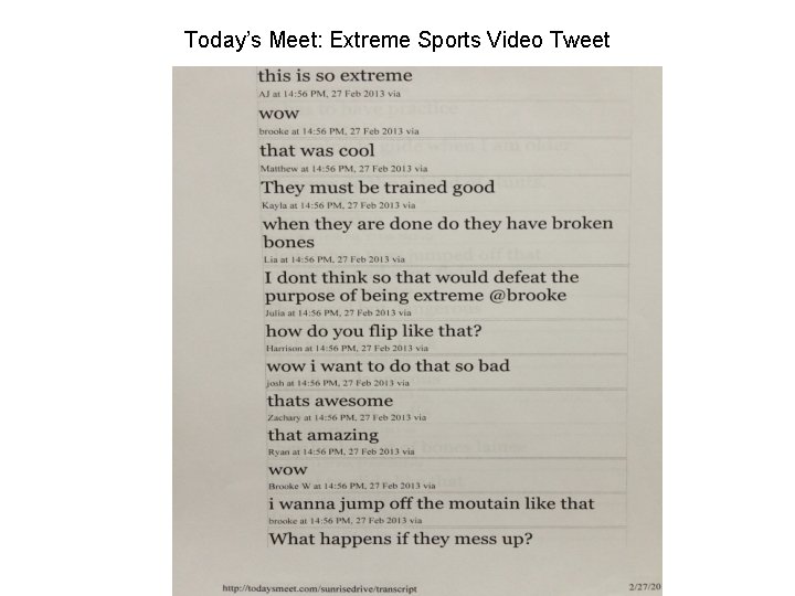 Today’s Meet: Extreme Sports Video Tweet 