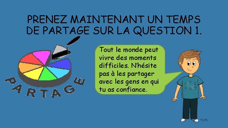 PRENEZ MAINTENANT UN TEMPS DE PARTAGE SUR LA QUESTION 1. Tout le monde peut