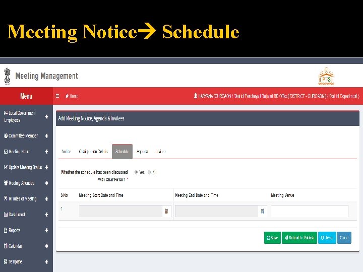 Meeting Notice Schedule 