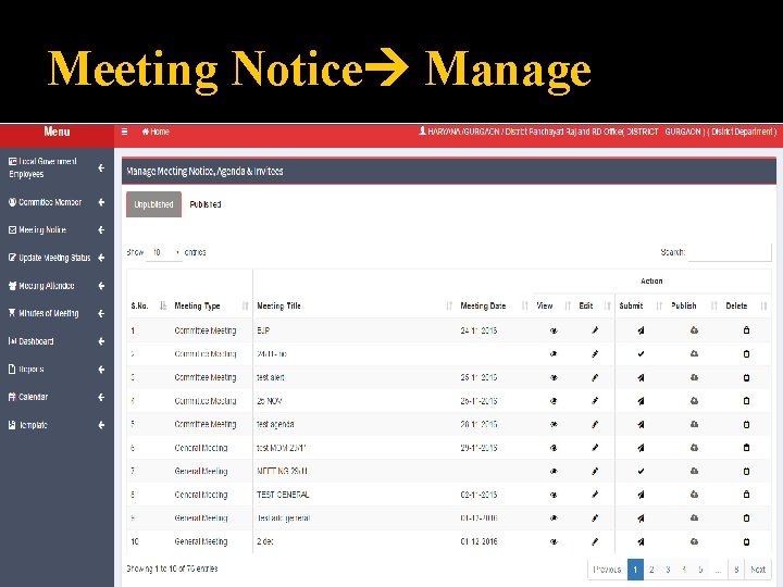 Meeting Notice Manage 