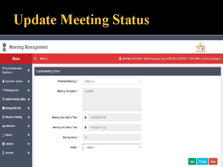 Update Meeting Status 