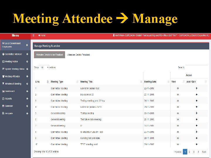 Meeting Attendee Manage 