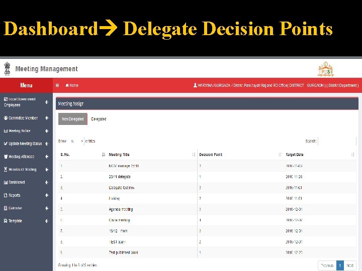 Dashboard Delegate Decision Points 