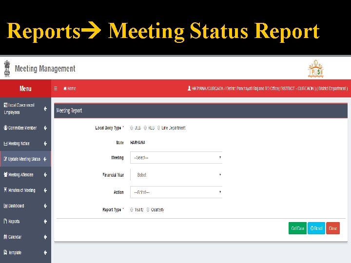 Reports Meeting Status Report 
