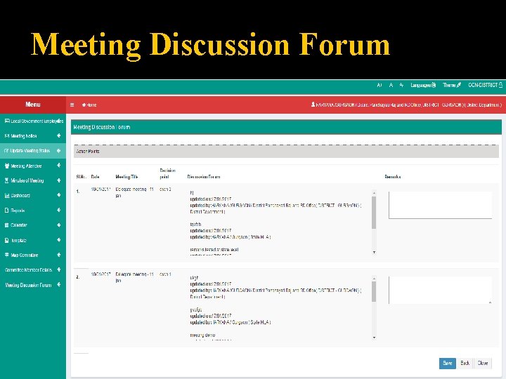 Meeting Discussion Forum 