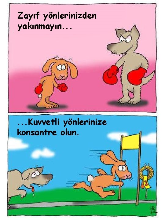 Zayıf yönlerinizden yakınmayın. . . Kuvvetli yönlerinize konsantre olun. 