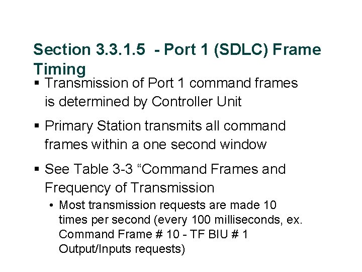 Section 3. 3. 1. 5 - Port 1 (SDLC) Frame Timing § Transmission of