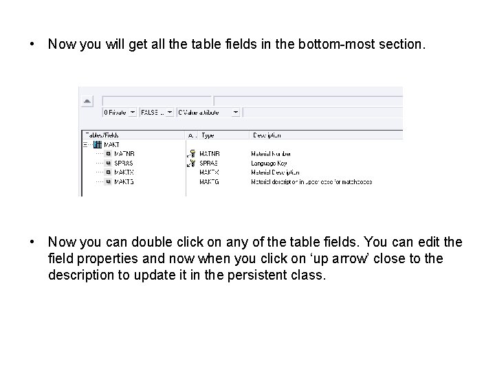  • Now you will get all the table fields in the bottom-most section.