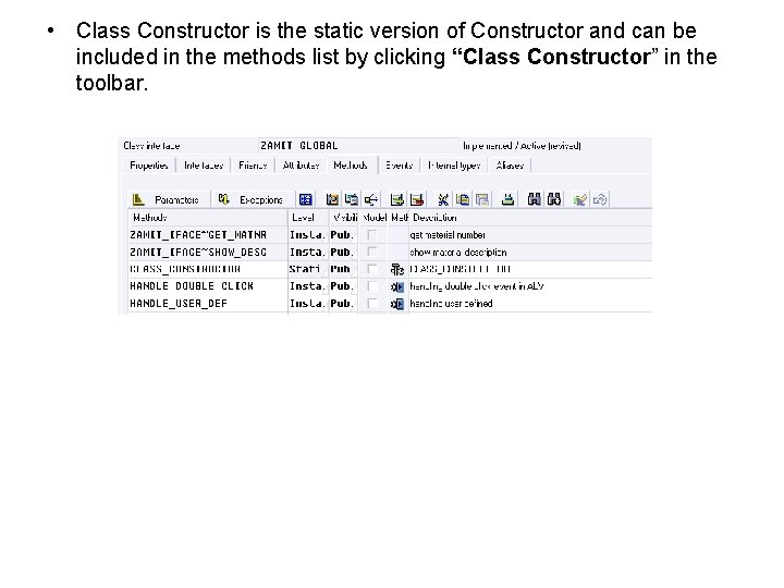  • Class Constructor is the static version of Constructor and can be included