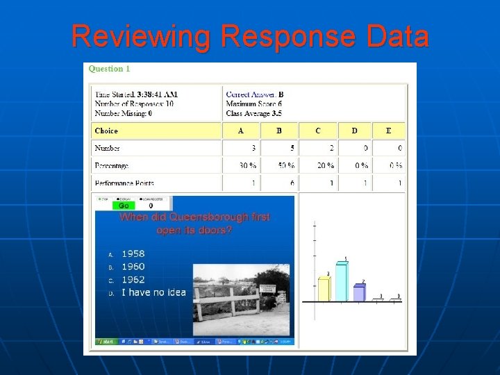 Reviewing Response Data 